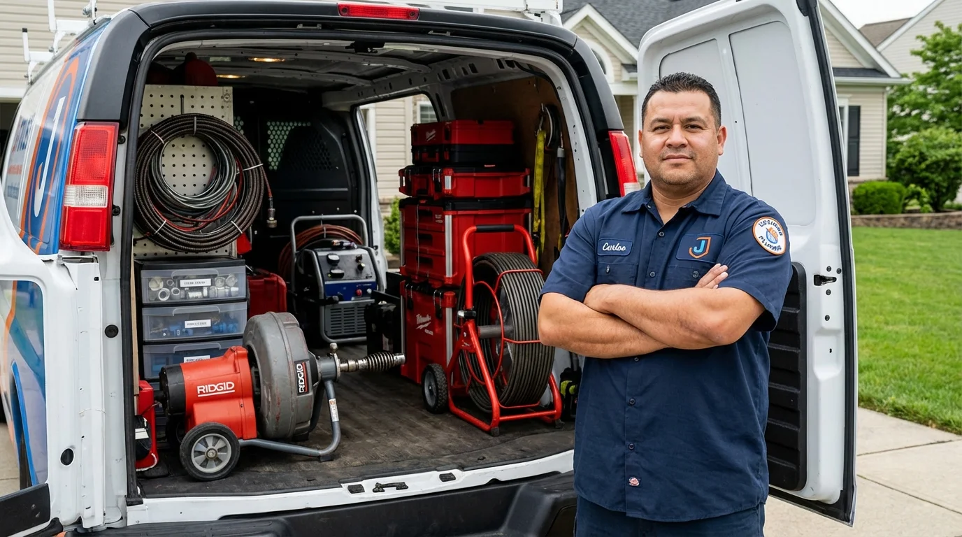 Professional drain cleaning equipment and Johns Plumbing LLC plumber in Tooele