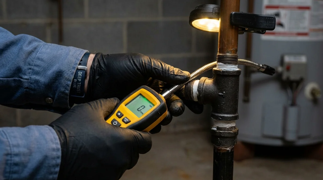 Gas leak detection with electronic sniffer by Johns Plumbing LLC in Tooele